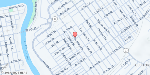 Map showing Brighton Center at 741 Central Avenue, Newport, KY