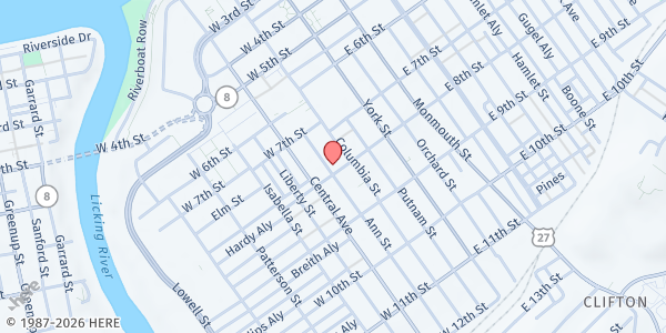 Map showing Brighton Center at 799 Ann Street, Newport, KY