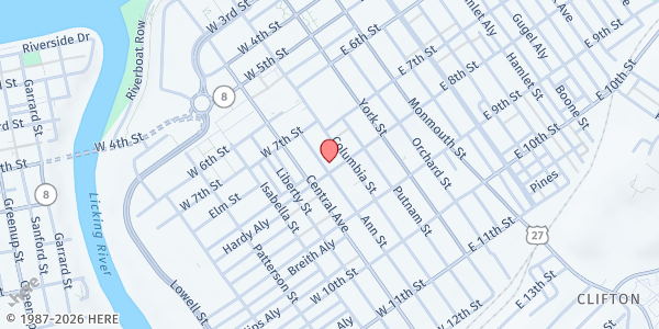 Map showing Brighton Center, Inc. at 799 Ann Street, Newport, KY