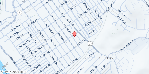 Map showing Buenger Boys & Girls Club at 36 E. 10th Street, Newport, KY