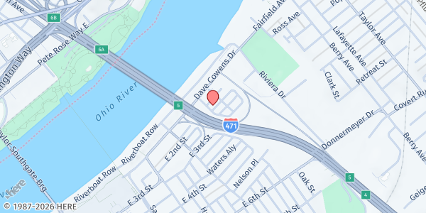 Map showing Lifegate Church at 601 E 2nd St, Newport, KY