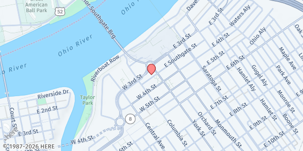 Map showing St Paul's Episcopal Church at 7 Court Place, Newport, KY