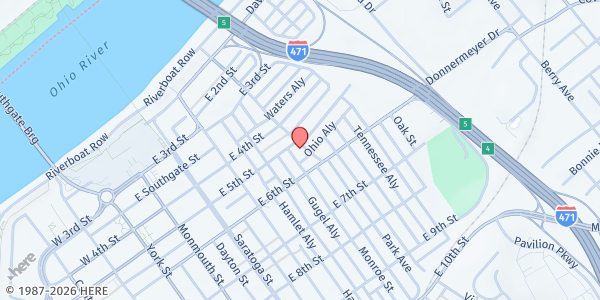 Map showing Trinity Baptist Church at 510 Park Ave, Newport, KY