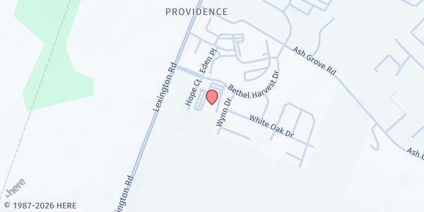 Map showing Bethel Harvest Church Family Food Center at 3260 Lexington Road, Nicholasville, KY