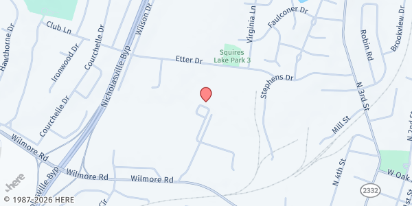 Map showing Jessamine Co. Sr Citizen Ctr at 111 Hoover Drive, Nicholasville, KY