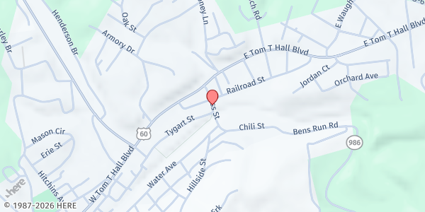 Map showing Bethany House Christian Center at 539 Hitchens Ave, Olive Hill, KY