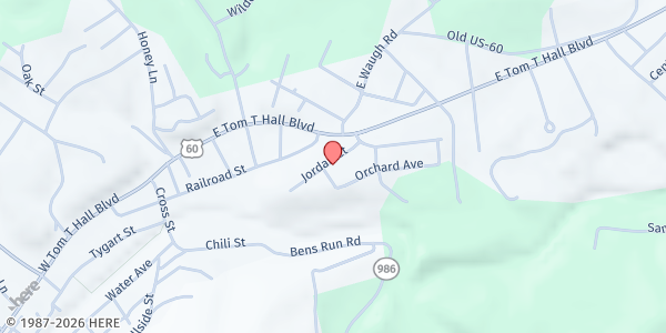 Map showing Olive Hill Church of the Nazarene at 510 Cs-2031, Olive Hill, KY