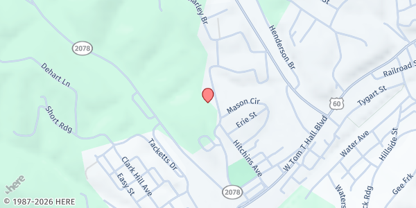 Map showing Olive Hill CSFP Distribution Site at 539 Hitchins Ave., Olive Hill, KY