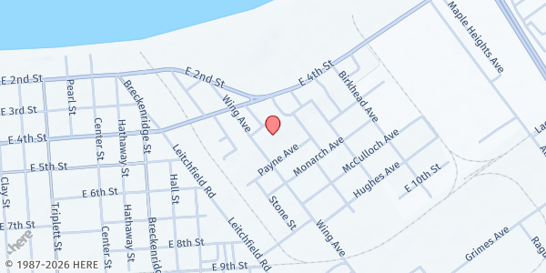 Map showing Boulware Mission at 609 Wing Ave, Owensboro, KY