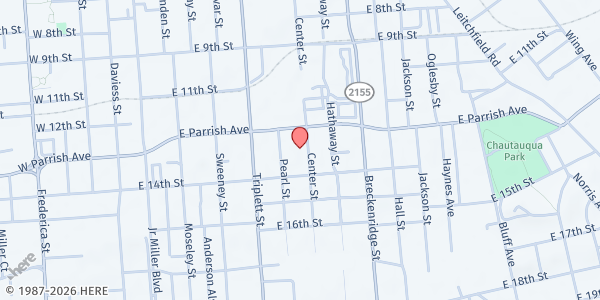 Map showing CCC Food Pantry at 1220 Center St., Owensboro, KY