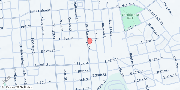 Map showing Crossroads at 1631 Breckenridge St, Owensboro, KY