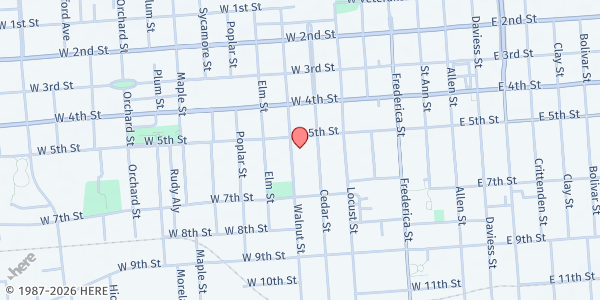 Map showing Daniel Pitino Shelter at 501 Walnut St, Owensboro, KY