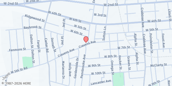 Map showing Next Level Church of God at 2613 Cravens Ave., Owensboro, KY