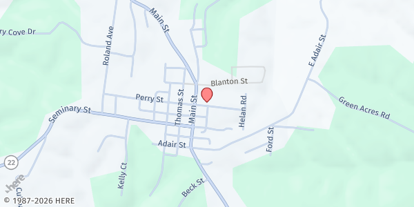 Map showing FCC Community Food Pantry at 106 W. Perry St., Owenton, KY