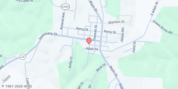 Map showing Owen County Neighborhood Center at 109 South Madison Street, Owenton, KY