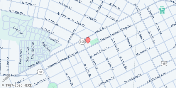 Map showing Community Kitchen at 1237 Martin Luther King Jr Drive, Paducah, KY