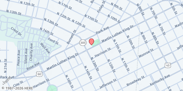 Map showing Community Kitchen (FA) at 1237 Martin Luther King Jr Dr, Paducah, KY