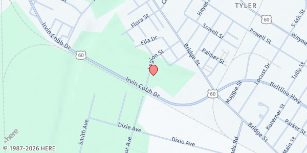 Map showing Paducah Cooperative Ministry at 402 Legion Dr., Paducah, KY