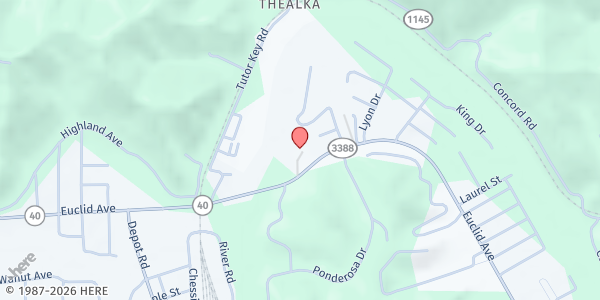 Map showing Highland Church of Christ at 821 Euclid Avenue, Paintsville, KY