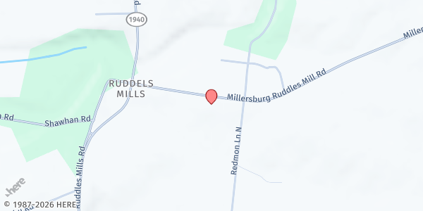 Map showing Ruddles Mill United Methodist Church at 3733 Millersburg Ruddles Mill Rd, Paris, KY