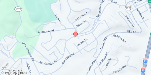 Map showing Faith Christian Center at 1101 Amsterdam Rd., Park Hills, KY