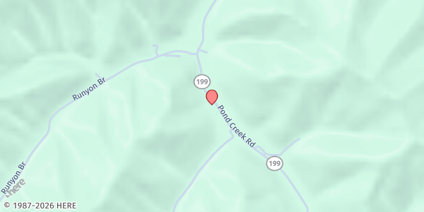 Map showing Widow's Means Food Pantry at , Pinsonfork, KY