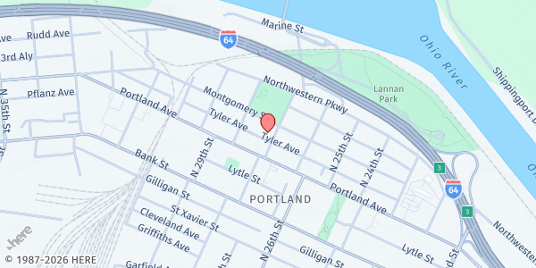 Map showing Kids Café Portland Community Center at , Portland, KY