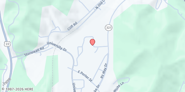 Map showing Big Sandy College Educational Foundation Food Pantry at 1 Bert Combs Dr, Prestonsburg, KY