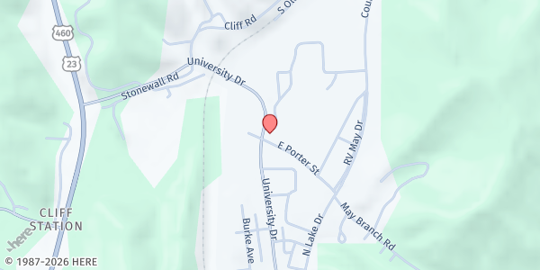 Map showing St James Episcopal Church at 562 University Dr, Prestonsburg, KY