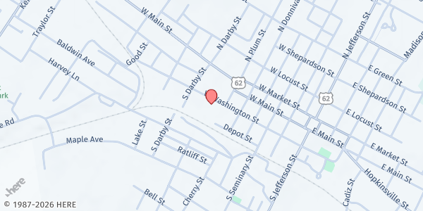 Map showing Christ Tabernacle at 607 West Washington Street, Princeton, KY