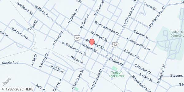 Map showing First Baptist Church Princeton at 300 W Main St, Princeton, KY