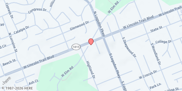 Map showing First Christian Church at 1060 W Lincoln Trail Blvd, Radcliff, KY