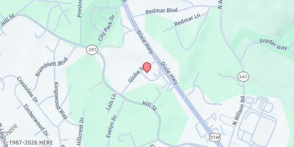 Map showing Greater Dimensions Community Fellowship at 214 Globe St, Radcliff, KY
