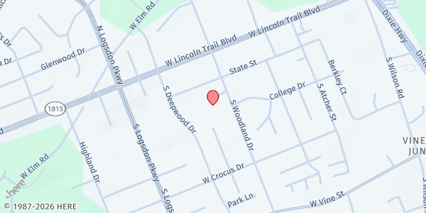 Map showing Radcliff United Methodist Church at 275 S Woodland Dr, Radcliff, KY