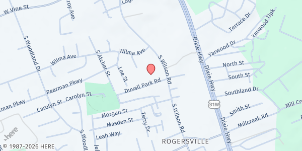 Map showing Saint Christopher Parish at 1225 S Wilson Rd, Radcliff, KY