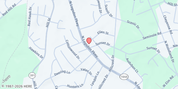 Map showing Sign of the Dove Church at 1189 Sunset Dr, Radcliff, KY