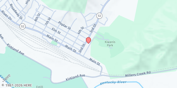 Map showing God's Outreach Estill County Food Pantry at 210 3rd St., Ravenna, KY