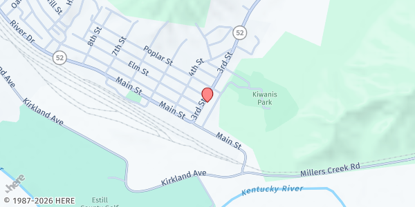 Map showing Ravenna Church of God at 210 3rd Street, Ravenna, KY
