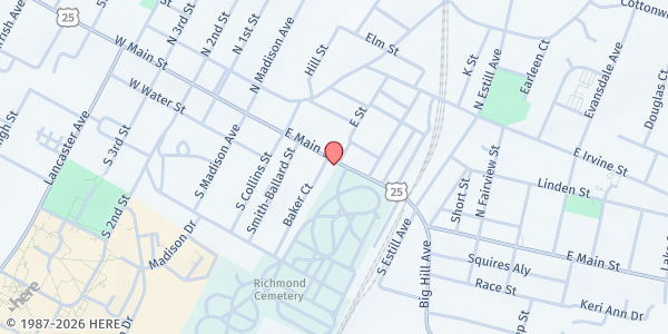 Map showing God's Community Outreach CSFP at 512 E. Main St., Richmond, KY