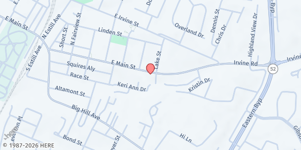 Map showing God's Outreach at 1512 East Main Street, Richmond, KY