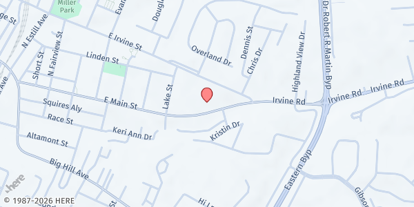 Map showing Richmond Salvation Army at 1675 E Main St, Richmond, KY