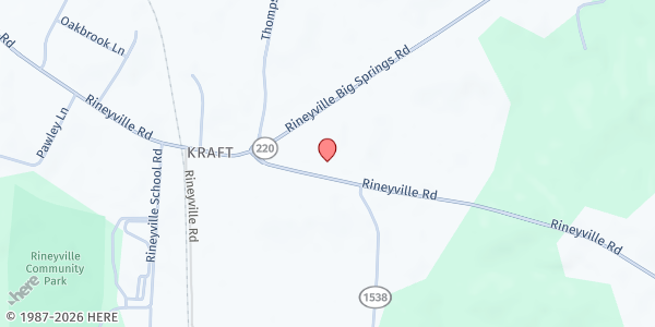 Map showing Rineyville Baptist Church at 5692 Rineyville Rd., Rineyville, KY