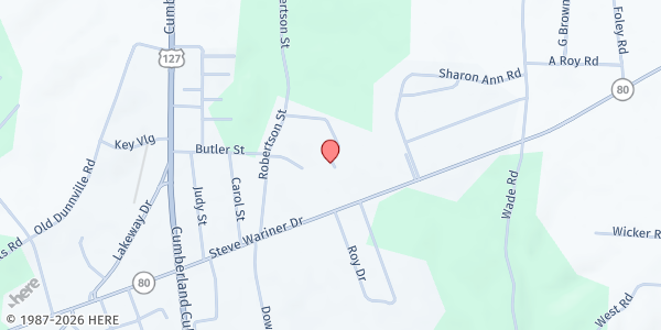 Map showing Russel Co. Fiscal Court at 392 E. Steve Wariner Dr., Russell Springs, KY