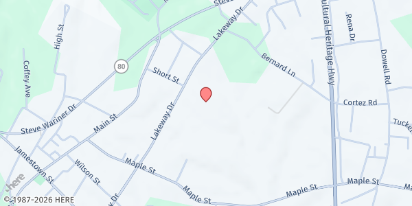 Map showing Russell Co. Fiscal Court at 2000 Lakeway Drive, Russell Springs, KY