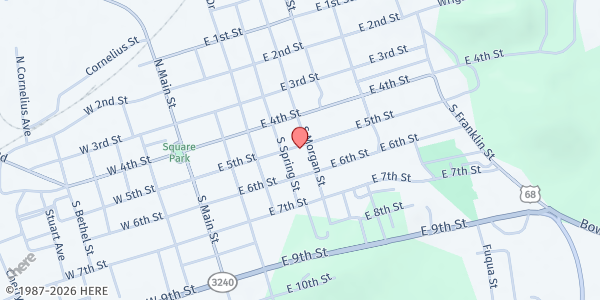 Map showing Concerned Citizens of Logan County at 428 East 5th Street, Russellville, KY