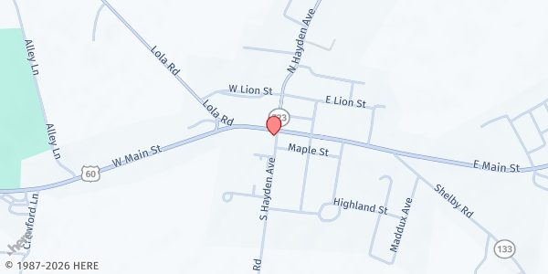 Map showing Salem Baptist Church at 100 N. Hayden St, Salem, KY