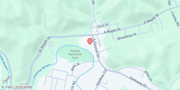 Map showing Lloyd Hall Center at 88 S. Church St., Salyersville, KY