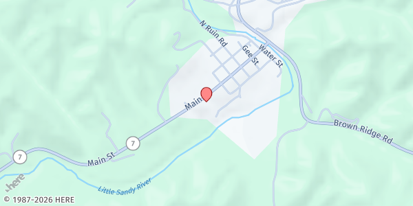 Map showing Heart of the Hills CSFP at 310 S. KY-7, Sandy Hook, KY