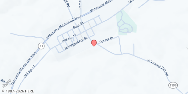 Map showing Sharpsburg Community Center at 7781 W Tunnel Hill Rd, Sharpsburg, KY