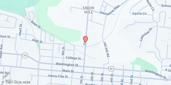 Map showing Serenity Center at 98 7th Street, Shelbyville, KY